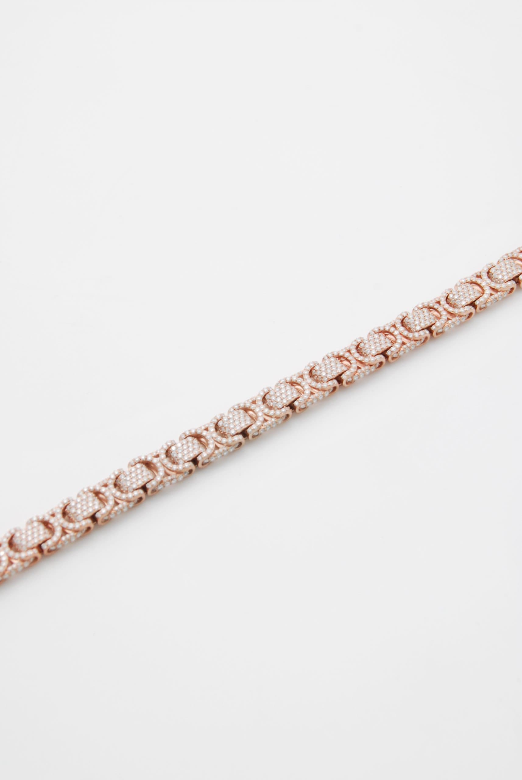 Rose gold Byzantine chain fully set with diamonds