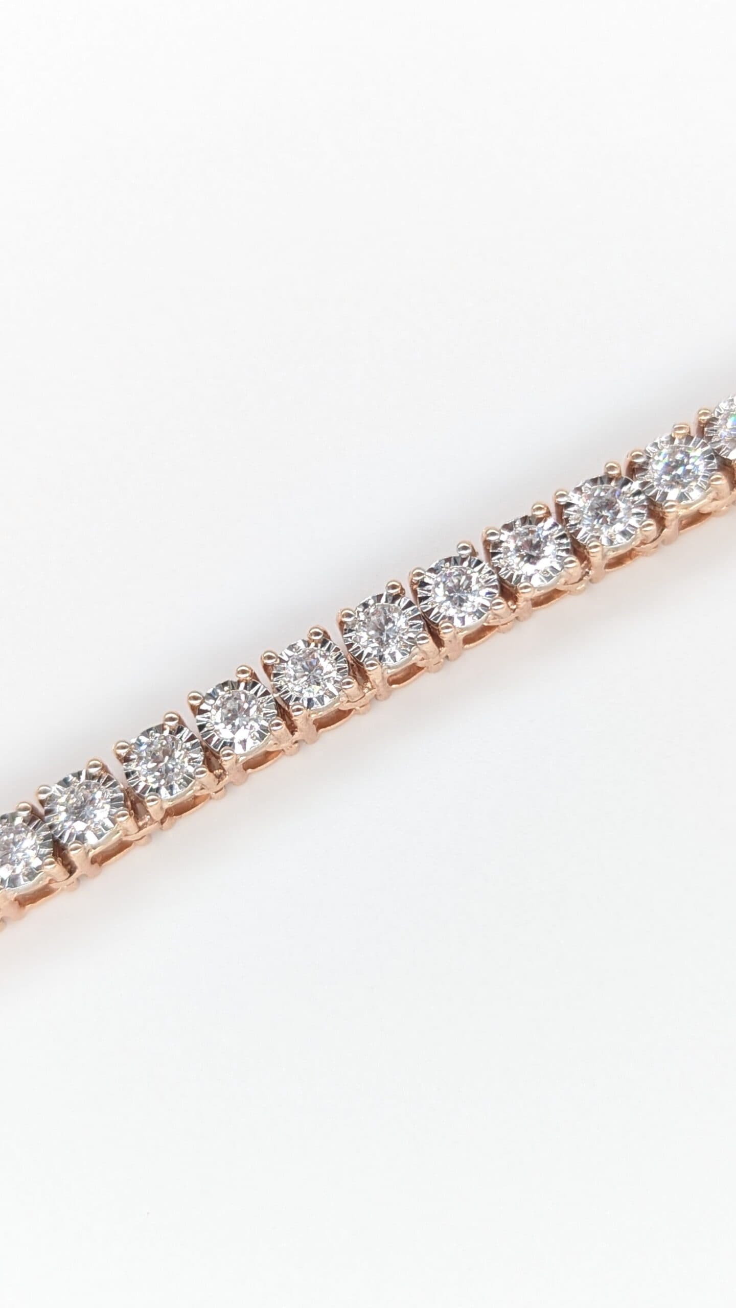 Rose gold illusion-set diamond tennis bracelet