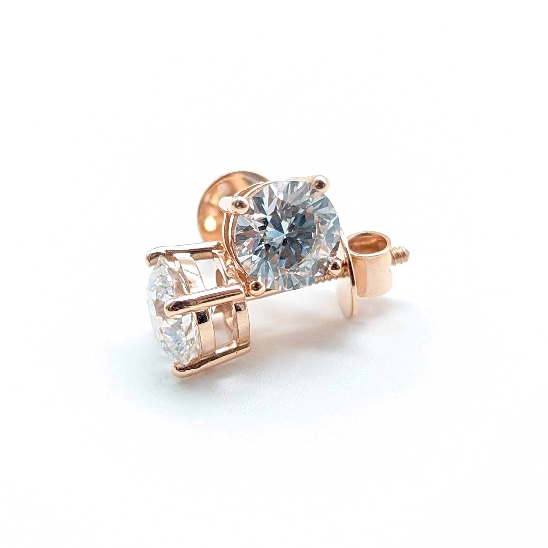Diamond solitaire stud earrings